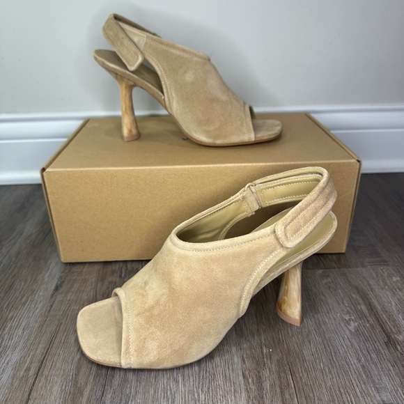 Vince Quest Dune Suede Slingback Sandal Heels - Picture 4 of 13